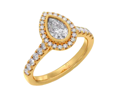 Pear Halo Engagement Ring