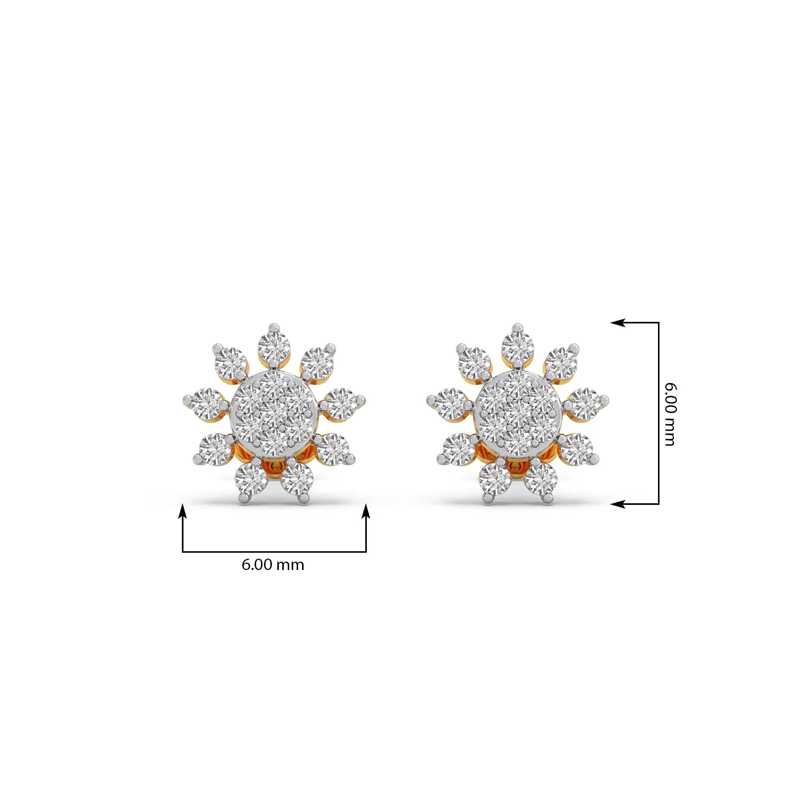 Round Diamond Drop Earrings